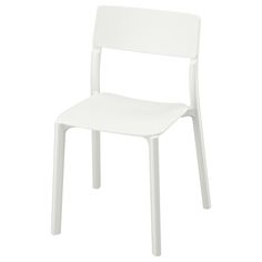 a white plastic chair on a white background