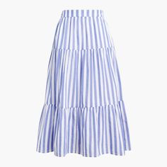 Questions? Leave A Comment Below! Pockets! Elastic Waistband Below Knee Length Fall Suit, Tiered Midi Skirt, Skirt For Women, Maternity Shops, Jcrew Women, Mid Length Skirts, Linen Shop, Stripe Skirt, Family Outfits