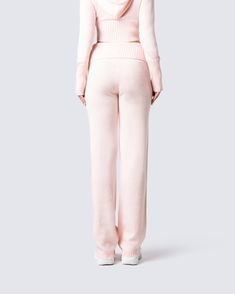 An effortless slay 💓 With a unique and elevated look, these knitted pants feature a ribbed top edge, wide leg, and tab detail for a relaxed and stylish design. They couldn't compete with you even on your casual days 😌 Winter Full-length Pants With Ribbed Waistband, Chic Relaxed Fit Wide Leg Pants For Winter, Trendy Full-length Wide Leg Pants For Winter, Trendy Full Length Wide Leg Pants For Winter, Solid Ribbed Winter Pants, Trendy Winter Wide Leg Full-length Pants, Trendy Winter Wide Leg Pants Full Length, Stretch Ribbed Bottoms, Chic High-waisted Wide Leg Pants For Lounging