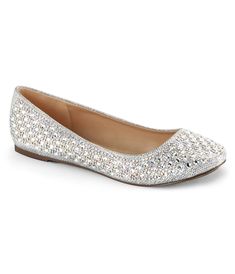 Silver Rhinestone Round Toe Flats - Unique Vintage - Womens, SHOES, FLATS 1920s Accessories, Flapper Accessories, Jeweled Flats, Silver Jewels, Glitter Fabric, Silver Rhinestone, Vintage Pins, Silver Glitter, You Choose