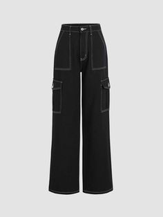 Style Wide Leg Trousers, Celana Kargo, Cute Outfits With Shorts, Cute Outfits With Jeans, Quick Outfits, Easy Trendy Outfits, Modest Fashion Outfits