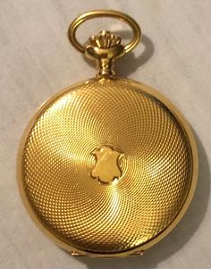 From a local estate, this terrific Victorian revival pocket watch dates to the 1970s and was made by Caravelle, which was a Bulova company. It's a gold tone watch that measures approximately one and three-quarter inches in diameter. On the inside of the front case it has been engraved as follows: T.V.W. FROM R.W.S. 7-11-78 I cannot get the back opened to show the movement but I did find a photo online which is included in my description. Please note that this is a stock photo and it's not of my Old Pocket Watches, Antique Pocket Watch, Clock Repair, Decatur Ga, Vintage Clocks, Victorian Revival, Pocket Watch Antique, Grandfather Clock, Cool Stuff To Buy