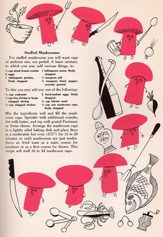 an article in the magazine shows different types of mushrooms and other things that are on display