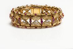 Gold Ruby Diamond Bracelet Circles Bracelet Diamond, Bracelets Gold Diamond, Gold Circle, Bracelet Vintage, Antique Diamond, Ruby Diamond, Diamond Bracelets, Vintage Bracelets, Gemstone Bracelets