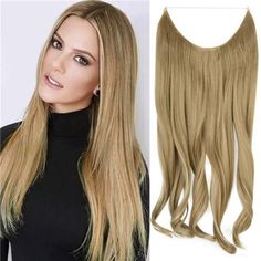 Made Of Selected Heat-Resistant Synthetic Fiber, Making The Hair Extensions Soft And Easy To Comb. The Color Is Natural-Looking With A Matte Finish And Is Not Overly Shiny. No Clips, No Tape, No Glue, No Sew, Only Need To Position The Hair Extensions Over Your Hair Like A Headband. Taking Less Time For Instantly Thicker And Longer Hair Without Extra Help In Few Minutes. No One Will Discover Your Secret. Unlike Traditional Hair Extensions, This New Hair Extensions With Hidden Transparent Wire, Ca Secret Hair Extensions, Thicker And Longer Hair, Beige Blonde Balayage, Dark Blonde Highlights, Human Hair Wigs Blonde, Black Hair Extensions, Human Hair Clip Ins, Wire Headband, Blonde Lace Front Wigs