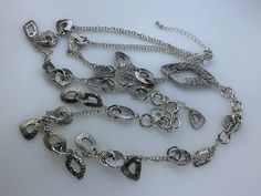 Vintage Lia Sophia 40"-43" Necklace Silver Toned Chains With Textured Geometric Shapes Used Wedding Necklaces, Lia Sophia, Wedding Jewellery Necklace, Wedding Necklace, Necklace Silver, Silver Necklaces, Geometric Shapes, Wedding Jewelry, Beauty Book