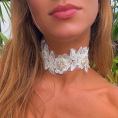 🌸 Large white lace choker for wedding or special occasion 🌸 Handmade to Order  🌸 Adjustable extender in back with Lobster Clasp 🌸 Adjustable to 12-15 inches 🌸 Choose your Metal Color Adjustable Lace Choker For Party, Lace Trim Party Choker, Lace Choker With Lace Trim For Parties, White Lace Choker Gift, White Lace Wedding Choker, Adjustable White Choker For Party, Choker Necklace Wedding, White Lace Choker, 90s Choker