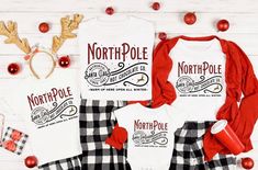 North Pole Santa Claus Hot Chocolate Christmas Family Matching T-shirt Couple And Baby, Christmas Pajamas For Kids, Christmas Pajamas Family, Christmas Pajama Party, Pajamas For Kids, Hot Chocolate Christmas, Christmas Pajamas Kids, Pajamas Christmas, Matching Christmas Shirts