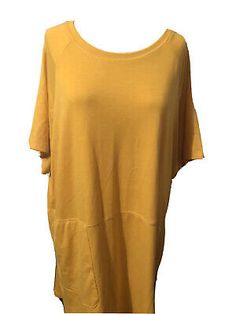 Reserved By Vision Boutique Yellow Gold Tunic Women T Shirt Plus Top Sz 2XL  | eBay Comfortable Stretch T-shirt For Spring, Plain Stretch Tops For Summer, Oversized Yellow T-shirt For Spring, Spring Stretch Plain T-shirt, Casual Stretch Short Sleeve Top For Loungewear, Spring Stretch T-shirt, Spring Crew Neck Tops, Stretch Short Sleeve Top For Fall, Spring Comfortable Crew Neck Tops