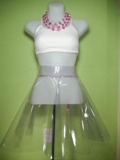 Plastic Skirt Outfit, Clear Outfit, Clear Skirt, Plastic Outfit, Vinyl Skirt, Cheerleader Skirt, Vinyl Clothing