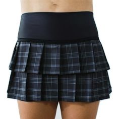 The Lisa skirt features two layers of two inch pleated panels around the entire skirt.Look great from the front and back with this classic tennis style updated to compliment the modern day players game. The fit is flattering and the style is timeless. Size: S.  Color: Black.  Pattern: plaid. Lisa Skirt, Tennis Skirt Black, Purple Bodysuit, Tennis Style, Flared Mini Skirt, Long Prom Gowns, Tennis Skirts, Skirts Online, Tennis Skirt