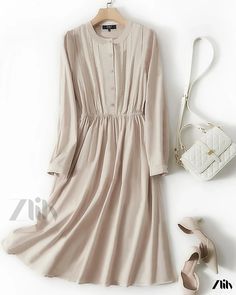 Zlily - Long Sleeve Bodycon Maxi Dress Beige A-line Long Sleeve Dress For Spring, Modest Beige Long Sleeve Dress, Chic Solid Long Sleeve Spring Dress, Chic Long Sleeve Solid Dress For Spring, Chic Long Sleeve Dress For Spring, Beige Solid Color Dress For Day Out, Feminine Beige Long Sleeve Midi Dress, Feminine Long Sleeve Beige Midi Dress, Beige Non-stretch Midi Dress