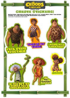 the croods crew sticker sheet