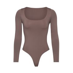 An ultra-chic and flattering long sleeve bodysuit that is made to be a staple in your wardrobe. Features a raw cut scoop neckline and a light level of compression. Scoop Neck Bodysuit, Purple L, Long Torso, Body Suit, Long Sleeve Bodysuit, Second Skin, Scoop Neckline, Put On, Off The Shoulder