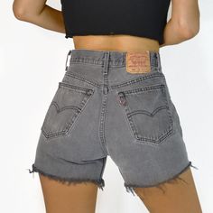 This vintage denim was produced over 20 years ago, giving it quality and character that can't be rivaled. No two pairs of jeans at DETOUR VINTAGE are the same--owning a pair is owning a piece of history. This pre-loved garment may show signs of age, but all of our denim is clean and ready to wear. MEASUREMENTS Waist: 30" | High hip: 34.5" | Low hip: 41.5" | Thigh: 22.5" | Rise: 11.75" | Inseam: 3.75" LEVI'S 501 | 100% COTTON | 1990s HIGH RISE | BUTTON FLY | RED TAB | RAW HEM MADE IN USA | TAG SI Vintage Levi Shorts, 501 Shorts, Vintage Denim Shorts, Jean Vintage, Vintage Levis 501, Levi’s 501, Levi's 501, Levi Shorts, Levis 501