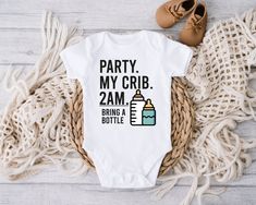 Party At My Crib Onesie, Cricket Onesie Ideas, Baby Shower Paint Onsies, Game Of Thrones Onesie, Onesie Decorating Ideas, Cute Baby Onesies Sayings, Funny Onesies For Babies, Baby Onesies Cricut, Cute Onesies For Babies