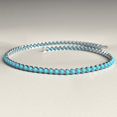 Turquoise Tennis Bracelet in 14K/18K Gold Elegant Round Turquoise Bracelet, Elegant Turquoise Round Bracelet, Elegant Turquoise Beaded Bracelet, Turquoise Jubilee Bracelet, Elegant Turquoise Beaded Bangle Bracelets, Turquoise Jubilee Bracelet Bangle, Stacked Wedding Rings, Birthstone Bracelet, Birthstone Bracelets