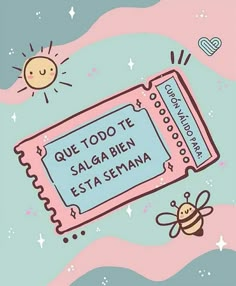 a pink ticket with a bee on it and the words que toote salgabien est sema