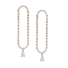 18k gold hudson pear diamond drop earrings.  1.02cts pave diamonds  .37cts pear diamonds  #AKOVEH-P Anita Ko, Diamond Drop Earrings, Diamond Drops, Marquise Diamond, Pear Diamond, Rose Earrings, Rose Gold Earrings, White Rose Gold, Pave Diamonds