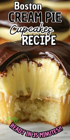 boston cream pie cupcake recipe ready in 15 minutes