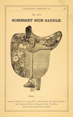 an advertisement for the somerset saddle co, featuring a photograph of someone's saddle