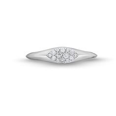 Dressed up or down, this marquise-shaped multi-diamond signet ring is a smart choice. 10K white gold Multi-sized diamonds shimmer in a sideways marquise-shaped composite at the center The polished knife-edged shank adds dimension to the look 1/6 ct. t.w. of diamonds Marquise White Gold Cluster Ring For Formal Occasions, Formal Marquise Diamond Ring With Pave Setting, Formal Marquise Cluster Ring In White Gold, Marquise Diamond Ring With Pave Setting, Fine Jewelry Marquise Single Cut Diamond Ring, Fine Jewelry Marquise Diamond Ring For Formal Occasions, Fine Jewelry Marquise Cluster Ring In Platinum, Formal Marquise Cluster Ring In Diamond White, Marquise White Gold Diamond Ring With Single Cut Diamonds