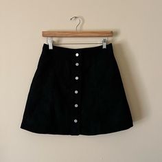 Material: 100% Polyester Condition: Nwt Black Skirt With Button Closure For Fall, Fall Black Skirt With Button Closure, Fall Black Mini Skirt With Button Closure, Black Mini Skirt With Button Closure For Night Out, H&m Fall Lined Mini Skirt, H&m Mini Skirt For Fall Workwear, H&m Lined Mini Skirt For Fall, Chic H&m Mini Skirt For Fall, Fall Workwear Mini Skirt By H&m