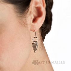 Eva Rapt In Maille Chainmail Earrings Earrings Rapt In Maille Open Heart Jewelry, Chain Mail Earrings, Chainmail Earrings, Chainmaille Earrings, Earrings Chain, Geode Earrings, Hammered Hoop Earrings, Diamond Hoop Earrings, Small Rings