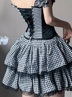 This price is for a corset and a skirt, others are not included.   	 		 			Size 			S 			M 			L 		 		 			Shoulder to Waist 			32 			33 			34 		 		 			Bust 			72-82 			74-84 			78-88 		 		 			Waist 			58-68 			62-72 			66-76 		 		 			Skirt Length 			42 			42 			42 Black Underbust Corset Dress For Summer, Black Underbust Summer Dress, Summer Corset Dress With Ruffled Skirt, Gothic Underbust Corset For Summer, Vintage Corset Dress For Cosplay, Summer Gothic Underbust Corset, Summer Costume Party Dress, Fitted Gothic Mini Skirt With Ruffles, Gothic Fitted Mini Skirt With Ruffles