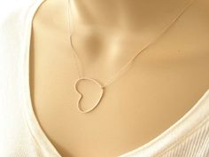 Big Open Heart Necklace...floating Gold Silver or Rose Gold - Etsy Rose Gold Heart Necklace, Heart Necklace Gold, Open Heart Necklace, Floating Necklace, Valentines Day Gifts, Rose Gold Heart, Etsy Bridesmaid Gifts, Gold Heart Necklace, Valentines Day Gifts For Her