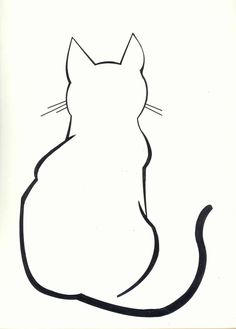 a black and white drawing of a cat