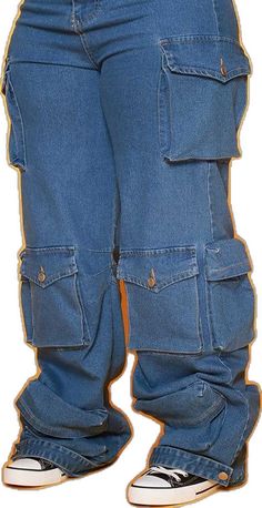 Fall Denim Blue Cargo Pants, Casual Straight Cropped Cotton Jeans, Casual Mid-rise Cargo Jeans, Fall Casual Denim Blue Cargo Jeans, Casual Fall Denim Blue Cargo Jeans, Casual Cargo Jeans In Denim Blue For Fall, Fall Denim Blue Casual Cargo Jeans, Casual Tapered Leg Medium Wash Cargo Jeans, Casual Medium Wash Tapered Cargo Jeans