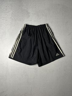 Vintage 90s Adidas Shorts, Mens Black Shorts, Pre-owned Track Shorts - Men's Large, Mens Bottoms    Size On Label: Large Recommended Size: Men's Large Measurements: Waist: 26" - 34" Inseam: 7" Streetwear Bottoms With Three Stripes, Retro Black Short Bottoms, 90s Black Shorts With Pockets, Black 90s Shorts With Pockets, Adidas Shorts Mens, Mens Bottoms, Short Adidas, 90s Adidas, Short Noir