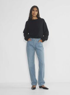 THE '90S CLASSIC MID-RISE RELAXED JEAN Relaxed Fit Cropped Jeans With Tapered Leg, Relaxed Fit Cropped Jeans With Tapered Leg For Everyday, Fall Mom Fit Cropped Rigid Denim Jeans, Fall Mom Fit Cropped Jeans In Rigid Denim, Fall Cropped Mom Jeans In Rigid Denim, Everyday Jeans With Relaxed Fit, Straight Silhouette, Straight Silhouette Denim Jeans For Spring, Spring Straight Silhouette Denim Jeans, Everyday Dark Wash Relaxed Fit Cropped Jeans