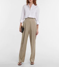 Gelso high-rise wide-leg pants Relaxed Fit Wide-leg Dress Pants For Workwear, Fall Wide Leg Dress Pants With Pressed Crease, Timeless High-waisted Office Bottoms, Timeless High-waisted Office Pants, Wide Leg Pants With Welt Pockets For Office, Relaxed Fit Wide Leg Workwear Pants, Workwear Wide Leg Pants With Welt Pockets, Timeless High-waisted Dress Pants For Workwear, Fall Formal Wide Leg Pants With Welt Pockets