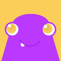 an image of a purple monster with big eyes