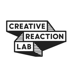 the logo for creative reaction lab, which has been designed to look like an airplane