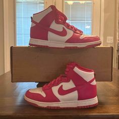 Women’s Size 11 Great Condition Dunk High Pink Prime, Prime Colors, Dunk High, Nike Pink, Nike Shoes Women, Shoes Women, Womens Shoes Sneakers, Nike Shoes, Nike Women