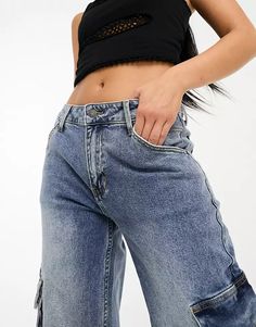 GUESS Originals cargo jeans in medium wash | ASOS