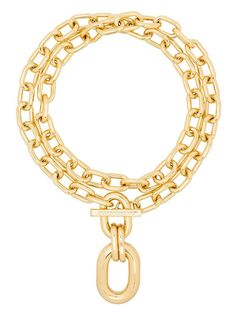 gold-tone engraved logo loop oversize pendant chunky cable-link chain front toggle fasteningLength when open: 80.0 Centimetres PENDANT LENGTH: 4.0 Centimetres PENDANT WIDTH: 3.0 CentimetresGender: WomenMaterial: 100%ALUMINUMColor: GoldMade in: ITProduct ID: 20PBB0088MET077P710*Import tax/duty will be calculated at checkout (If applicable) Single Pearl Earrings, Summer Jewelry Trends, Jewelry Staples, Trending Handbag, Brass Necklace, Double Chain, Engraved Logo, Paco Rabanne, Metal Necklaces