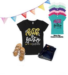 Personalized "Five & Feisty" is the perfect birthday shirt for your feisty and sassy little 5 year old!►Need to add a name and/or number to the back of these tees? No problem, you can purchase the additional lettering here:https://www.etsy.com/listing/262819904/add-on-additional-lettering-to-the-back?ref=shop_home_active_1_______________________________________________________Every tee is handmade to order with love.Printed on our Girls' Fringe Shirts. These do run true to size, but we always ad Spring Party Tops With Text Print, Cute Party T-shirt With Text Print, Cute Fitted Party T-shirt, Playful Party Tops With Letter Print, Fringe Shirts, Girls Fringe, Big Sister T Shirt, Fifth Birthday, Kids Birthday Shirts