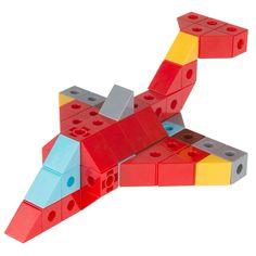 a toy airplane made out of lego blocks