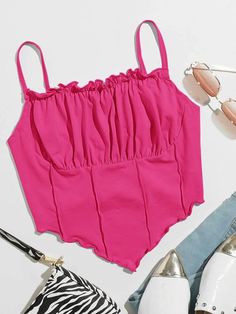 Cute Outfits Pink, Pink Top Outfit, Pastel Lilac, Women Tank Tops, Crop Top Outfits, Causual Outfits, Summer Tank, Fashion Attire, Lilac Purple