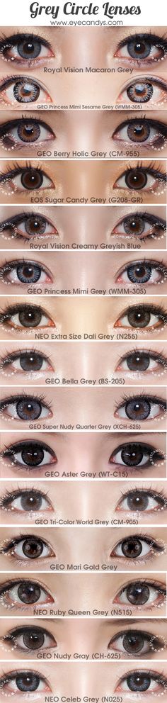 Nonprescription gray colored contact lenses. From the most trusted brands like Bausch & Lomb, CIBA Vision, FreshLook, GEO, NEO Vision. FREE Shipping Worldwide! SHOP >> http://www.eyecandys.com/grey Iris Eye, Grey Circle, Circle Lens, Eye Contact Lenses, Color Contacts, Trendy Eyeshadow, Grey Contacts, Coloured Contact Lenses