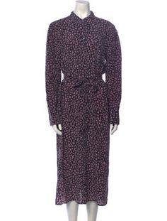 Equipment ShirtdressPurplePrintedLong Sleeve with Mock NeckButton Closure at FrontDesigner Fit: Dresses by Equipment typically fit true to size. Printed Long Dress, Printed Long Dresses, Long Dress, Dress Outfits, Clothes For Women, Purple, Dresses, Clothes