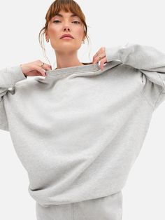 Organic Fleece Oversized Sweatshirt – MATE the Label Crewneck Vintage, Bone Color, Boyfriend Fit, Cotton Fleece, Oversized Sweatshirt, Grey Sweatshirt, The Label, Heather Grey, Care Instructions