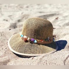 Seashells Seagrass Visor Sun Hat Seagrass Visor Hat Trim: Rustic Cord With Shells Brim: 4' Adjustable Inside Drawstring Gold Straw Hat With Curved Brim For Vacation, Gold Curved Brim Straw Hat For Vacation, Adjustable Tropical Fedora Straw Hat, Adjustable Gold Straw Sun Hat, Gold Straw Hat For Beach With Short Brim, Gold Short Brim Sun Hat For Beach, Gold Curved Brim Straw Hat For Summer, Adjustable Brimmed Beachy Panama Hat, Adjustable Brimmed Panama Hat For Beach