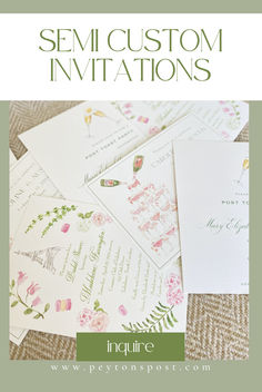 Why Choose Our Semi-Custom Invitations?

Flexible Designs: Choose from a variety of stunning templates, and personalize with your colors, fonts, and details.
Quality You Can Trust: Printed on high-quality cardstock for a polished and professional look.
Affordable Elegance: Get the custom feel at a fraction of the cost! Watercolor Designs, Creative Portfolio, Custom Party, Original Watercolors, Blending, Unique Style