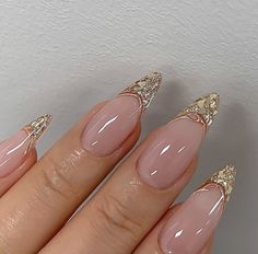 glitter nails, glitter nail designs, glitter nail art, glitter nails art, glittered nails Glitter French Nails, Gold Acrylic Nails, 2023 Pink, Nails Silver, Gold Prom, Nails Gold, Her Nails