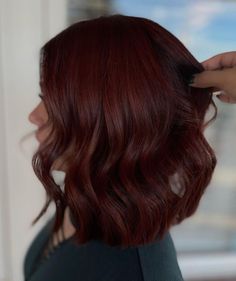 35 Splendid Dark Red Hair Color Ideas for 2025 Red Tone Dark Brown Hair, Reddish Tint Hair Dark Brown, Brown Red Bob Haircut, Dark Red Lob Haircut, Deep Red Bob Hair, Russet Blonde Hair, Dark Red Hair For Brunettes, Dark Red Hair On Short Hair, Short Red Brunette Hair